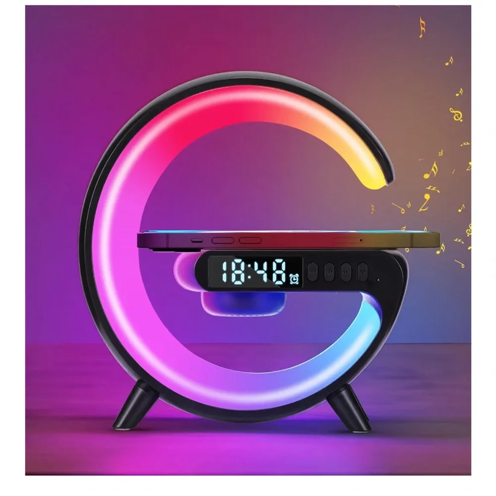 ⏰LED Table lamp Clock /Speaker Phone Charger - Picture 1 of 7